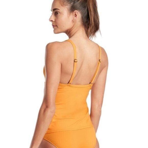 Athleta Women's Twist Up Tankini Swim Tank UPF 50+ Beach Vacation Yellow 32 B/C - Picture 3 of 7